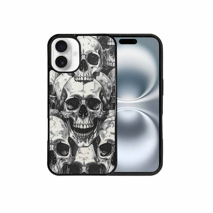 iPhone 16 Plus Case — Tessellated Human Skulls Custom, Unique Phone Case Design