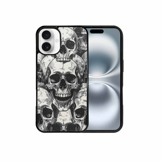 iPhone 16 Plus Case — Tessellated Human Skulls Custom, Unique Phone Case Design