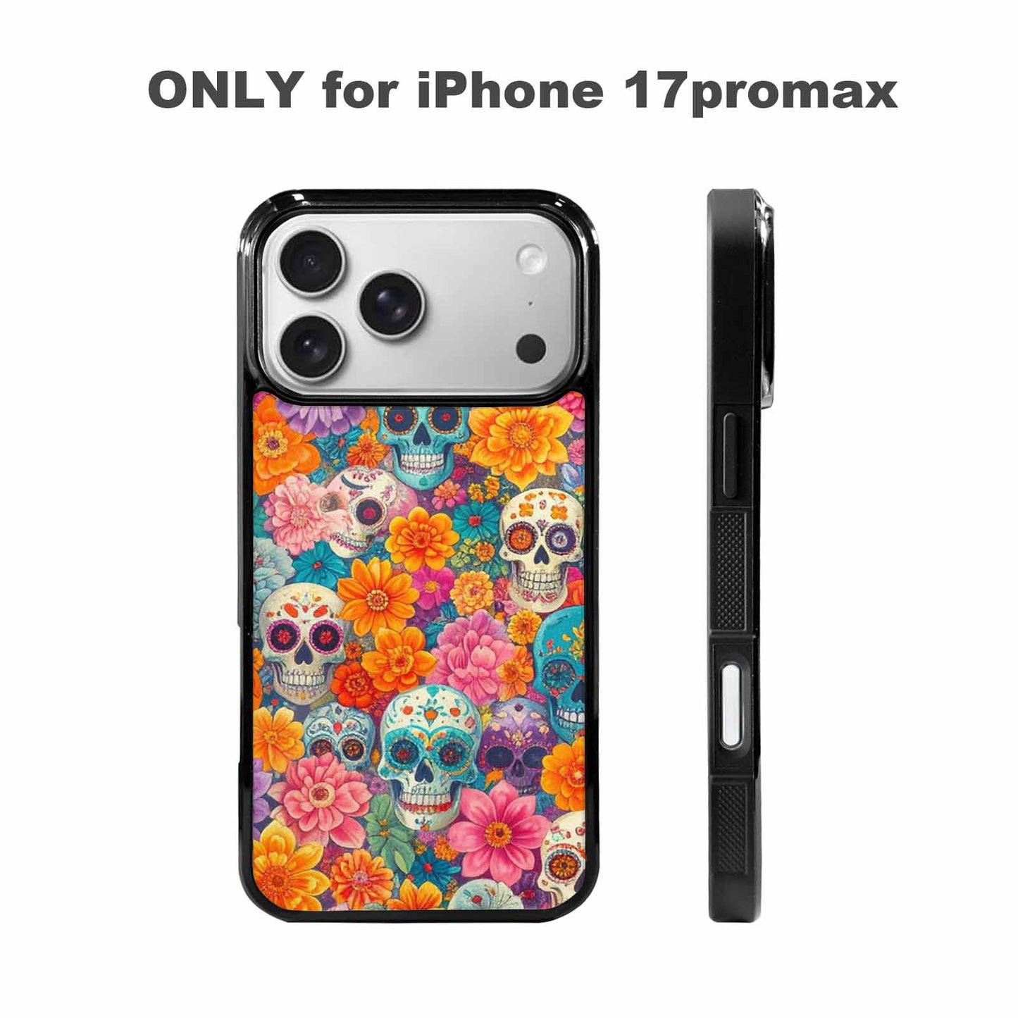 iPhone 17 Pro Max Case — Ornate Candy Color Skull Gothic Skulls, Custom Art Phone Cover