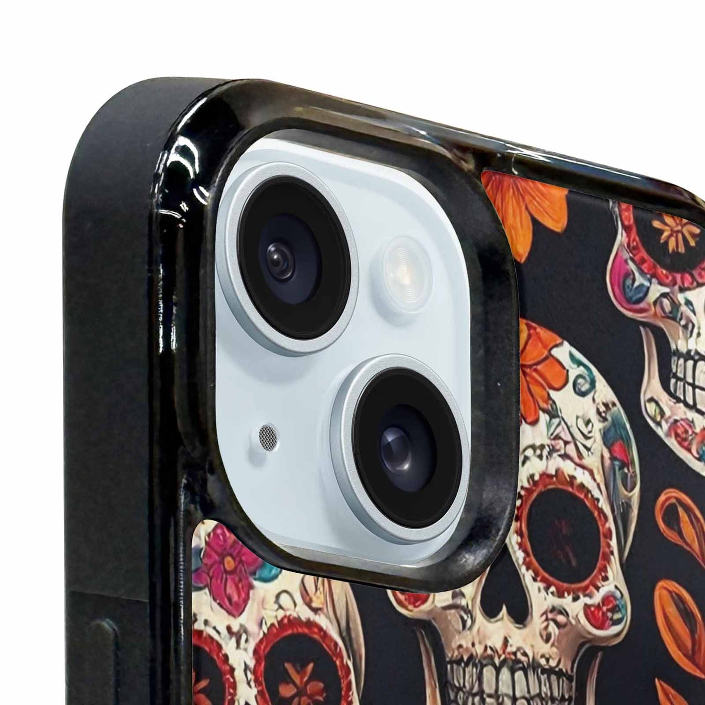 iPhone 15 Plus Case — Dia De Los Muertos Sugar Skull, Custom Print Case Cover