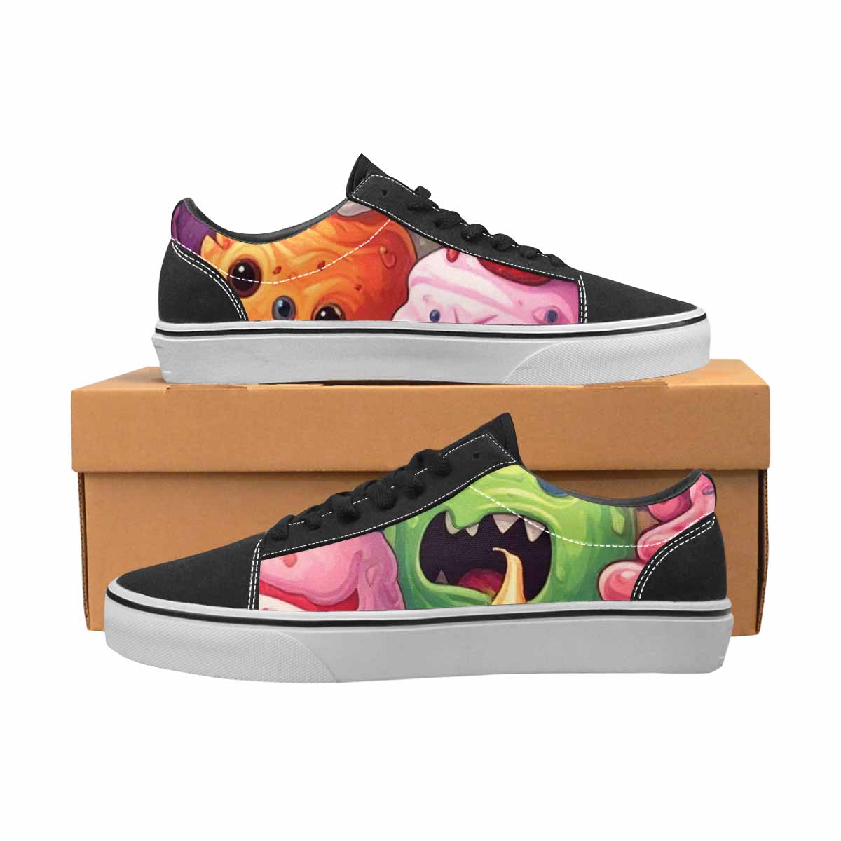 MEN'S Melting Icecream Cone Monster Canvas Lace-Up Y2K Sneakers