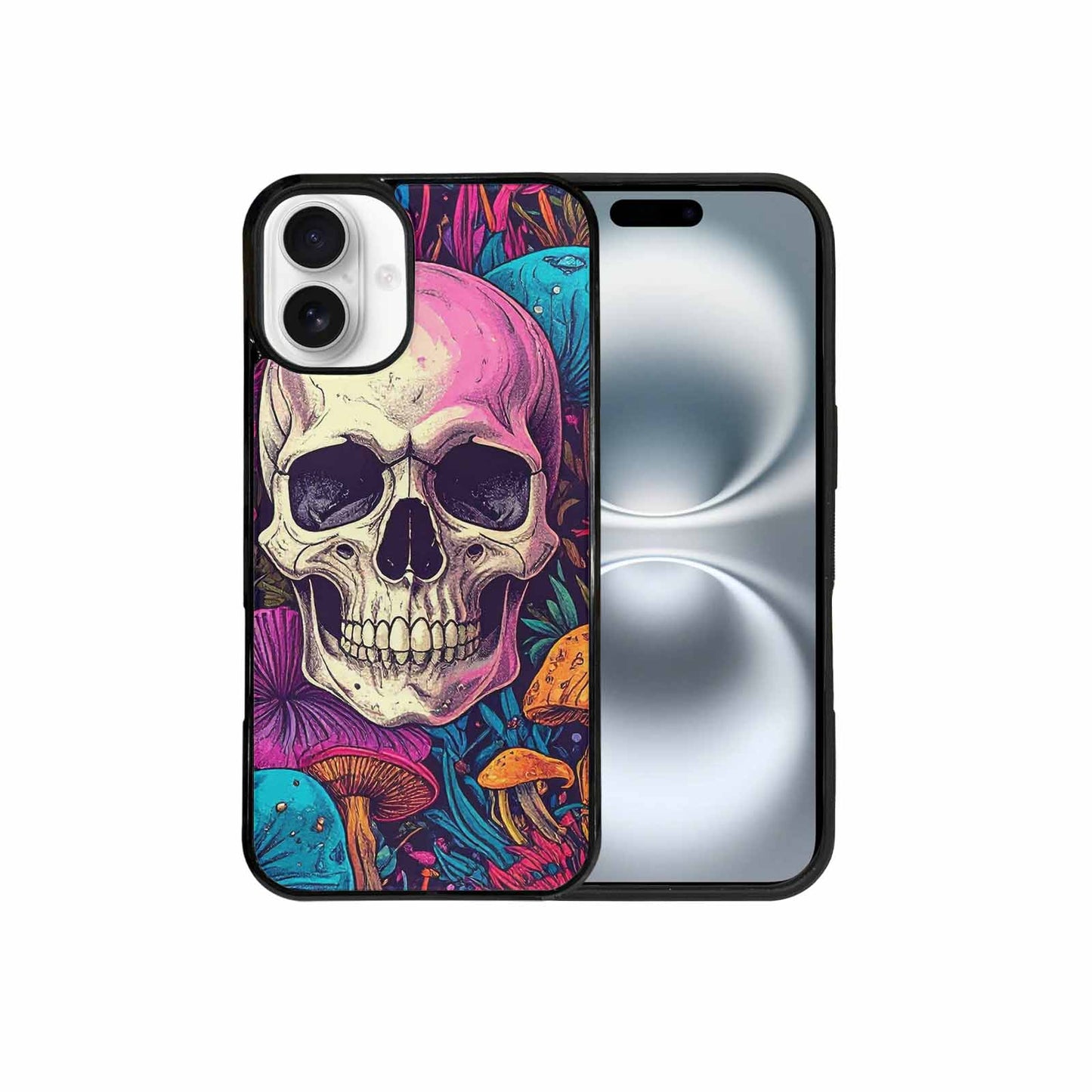 iPhone 16 Plus Case — Mushroom Skull Custom, Personalized Phone Case