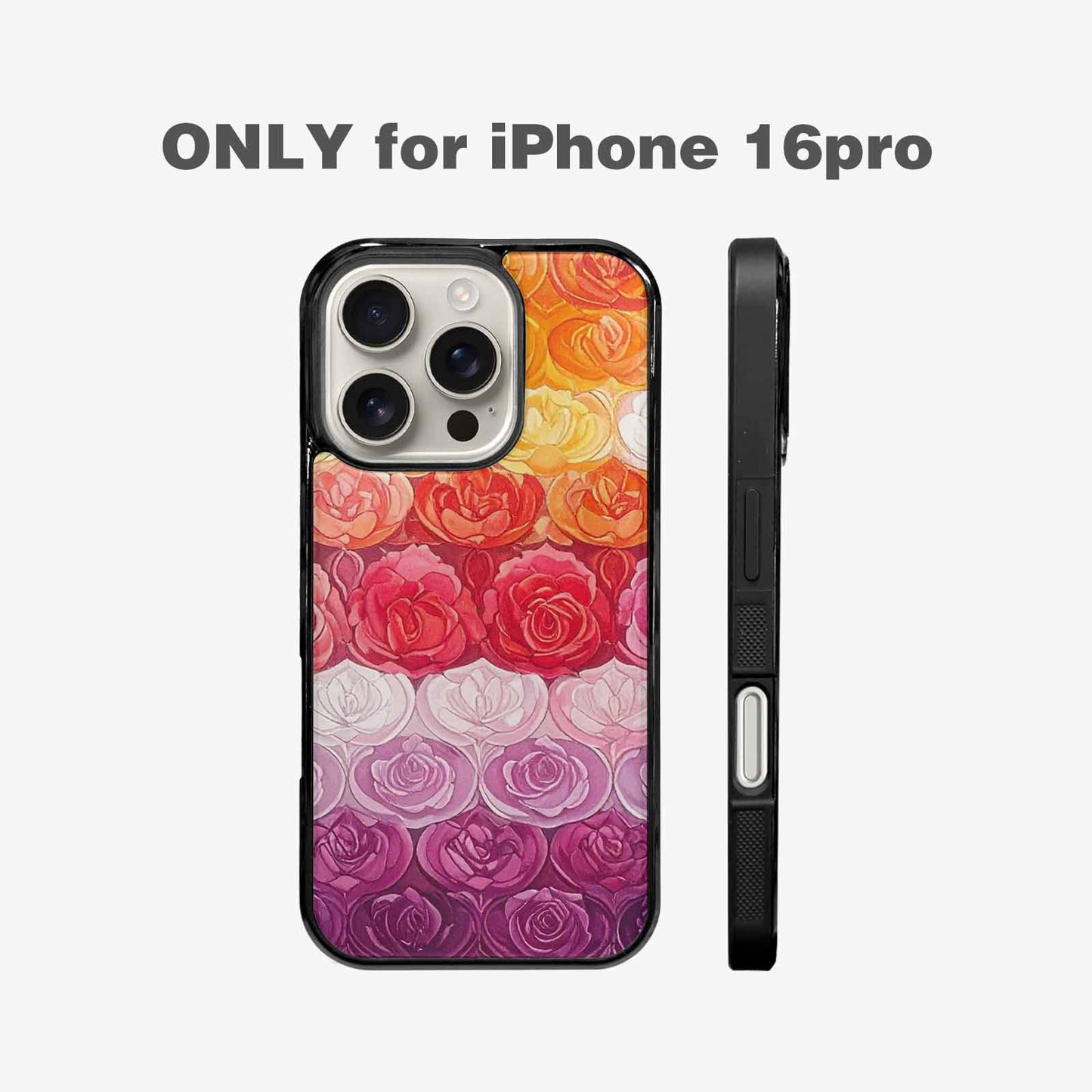 iPhone 16 Pro Case — Lesbian Flag Color Theme Small Rainbow, Custom Phone Case