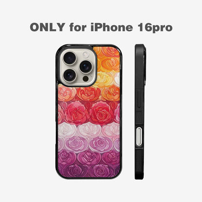 iPhone 16 Pro Case — Lesbian Flag Color Theme Small Rainbow, Custom Phone Case