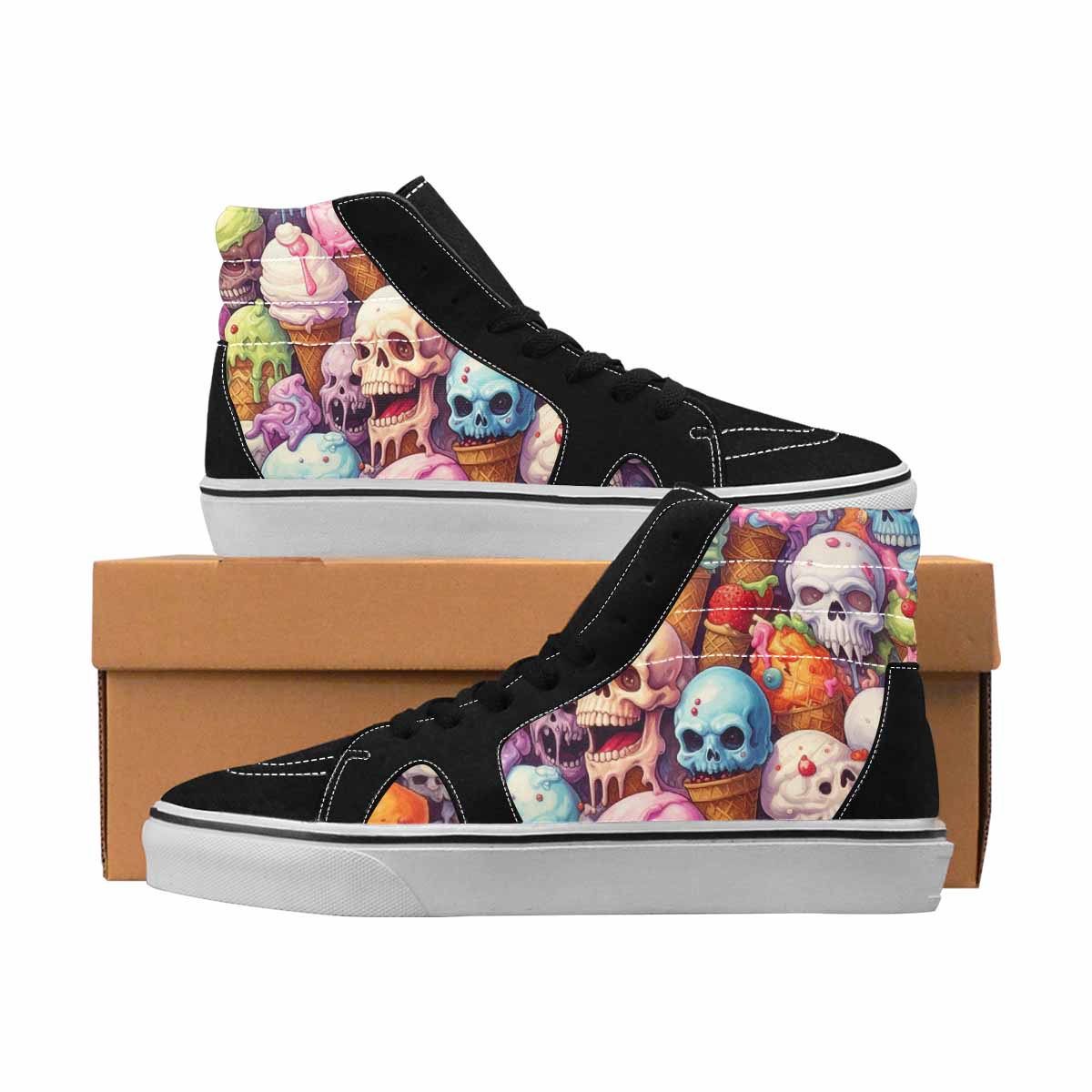 MEN'S Skulls High Top Canvas Statement Aesthetic Customized Sneakers