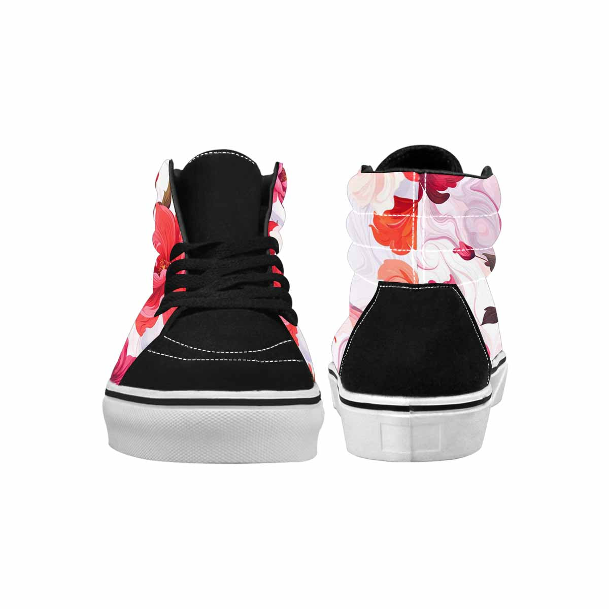 WOMEN'S Marble Floral High Top Canvas Cottagecore Sneakers