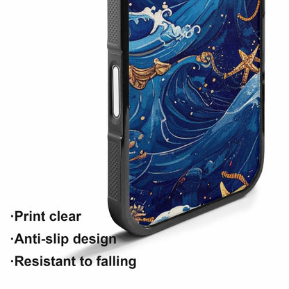 iPhone 17 Case — Small Ocean Wave Pattern, Original Art, Custom Art Phone Cover