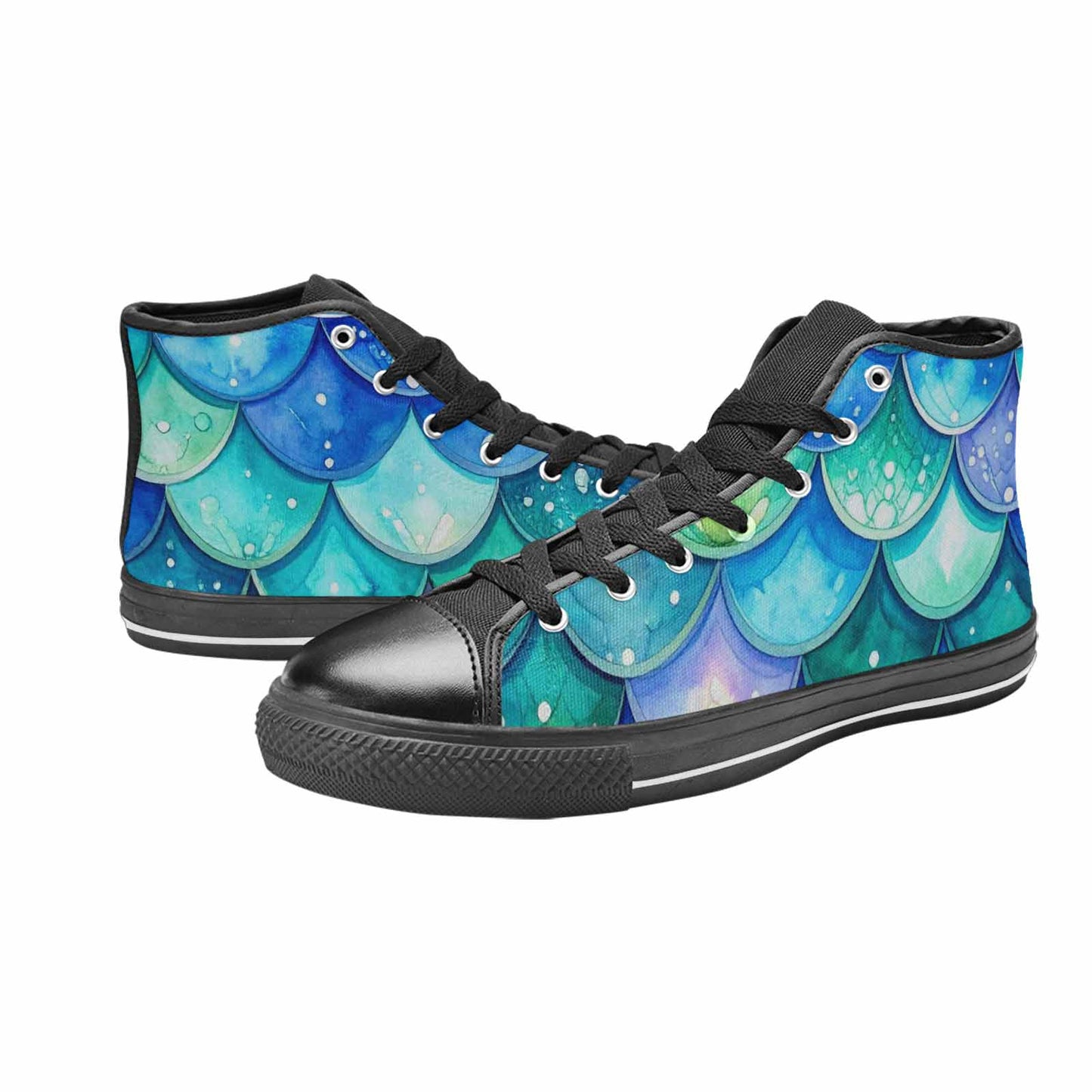 WOMEN'S Mermaid Scale High Top Canvas Dreamcore Shoes