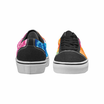 WOMEN'S Tie Dye Swirl Canvas Lace-Up Dark Academia Custom Sneakers