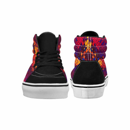 WOMEN'S Dark Snake Print High Top Canvas Surreal Custom Shoes