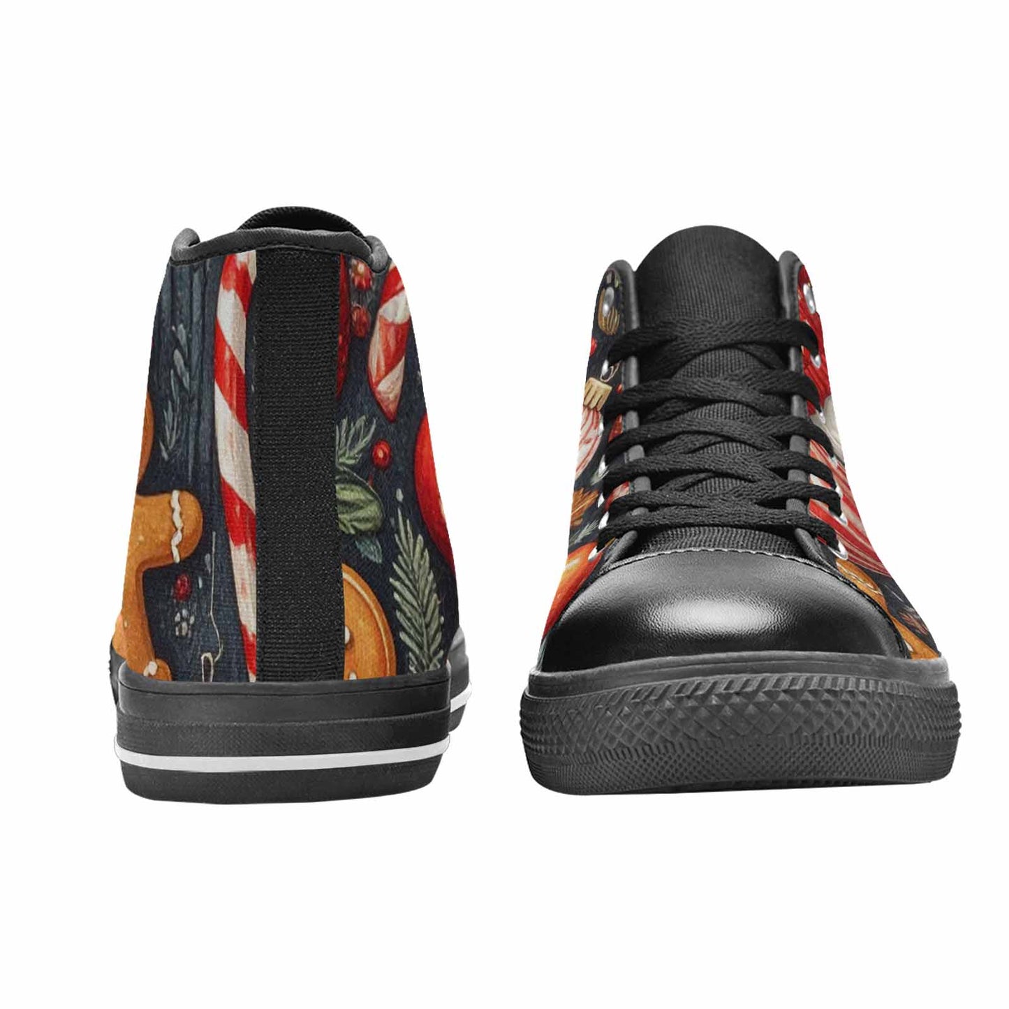 MEN'S Christmas Holly Snowflake High Top Canvas Cottagecore Sneakers