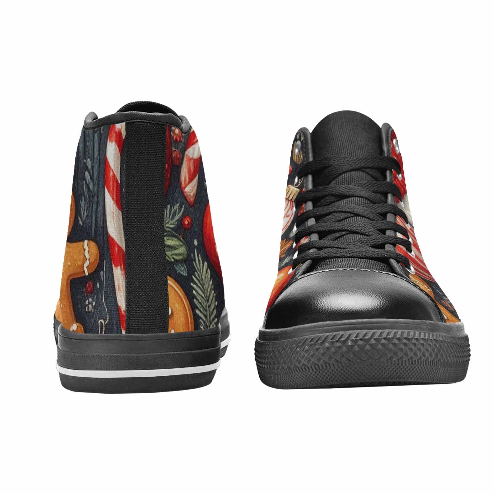 MEN'S Christmas Holly Snowflake High Top Canvas Cottagecore Sneakers
