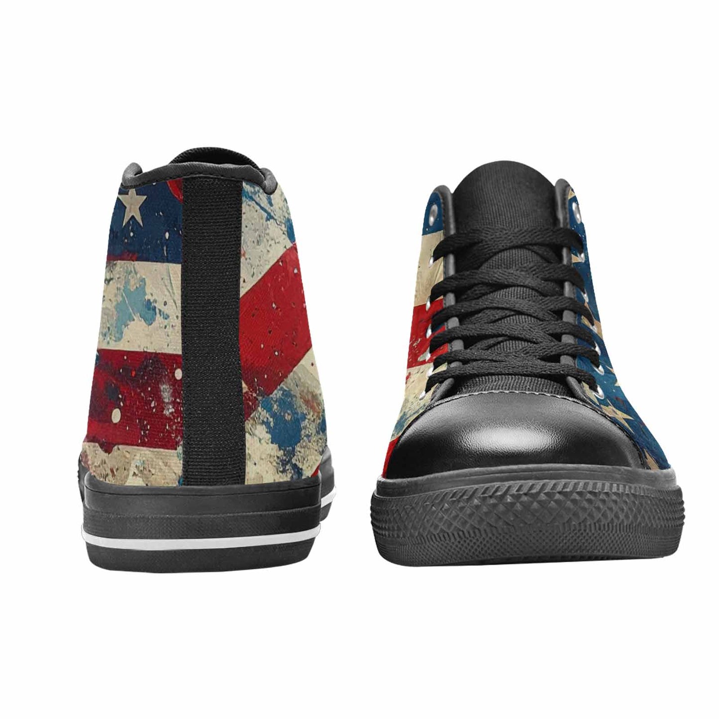 MEN'S American Flag Stars High Top Canvas Grunge Custom Sneakers