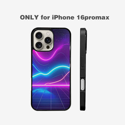 iPhone 16 Pro Max Case — 1980s Neon Cartoon Art Pattern, Custom Made Phone Cover