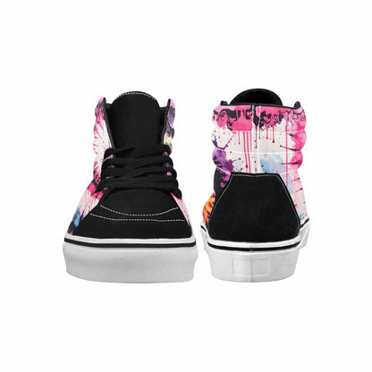 WOMEN'S Tie Dye Black & Pink Ink High Top Canvas Statement Vivid Limited Edition Sneakers