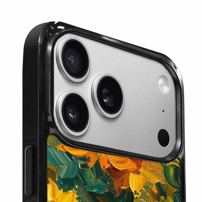 iPhone 17 Pro Case — Impressionist Sunflower Brushstroke Pattern Hundreds Floral, Custom Printed Phone Case