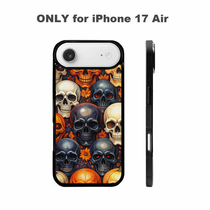 iPhone 17 Air Case — Skulls Halloween Orange Black Small Gothic, Custom Print Case Cover
