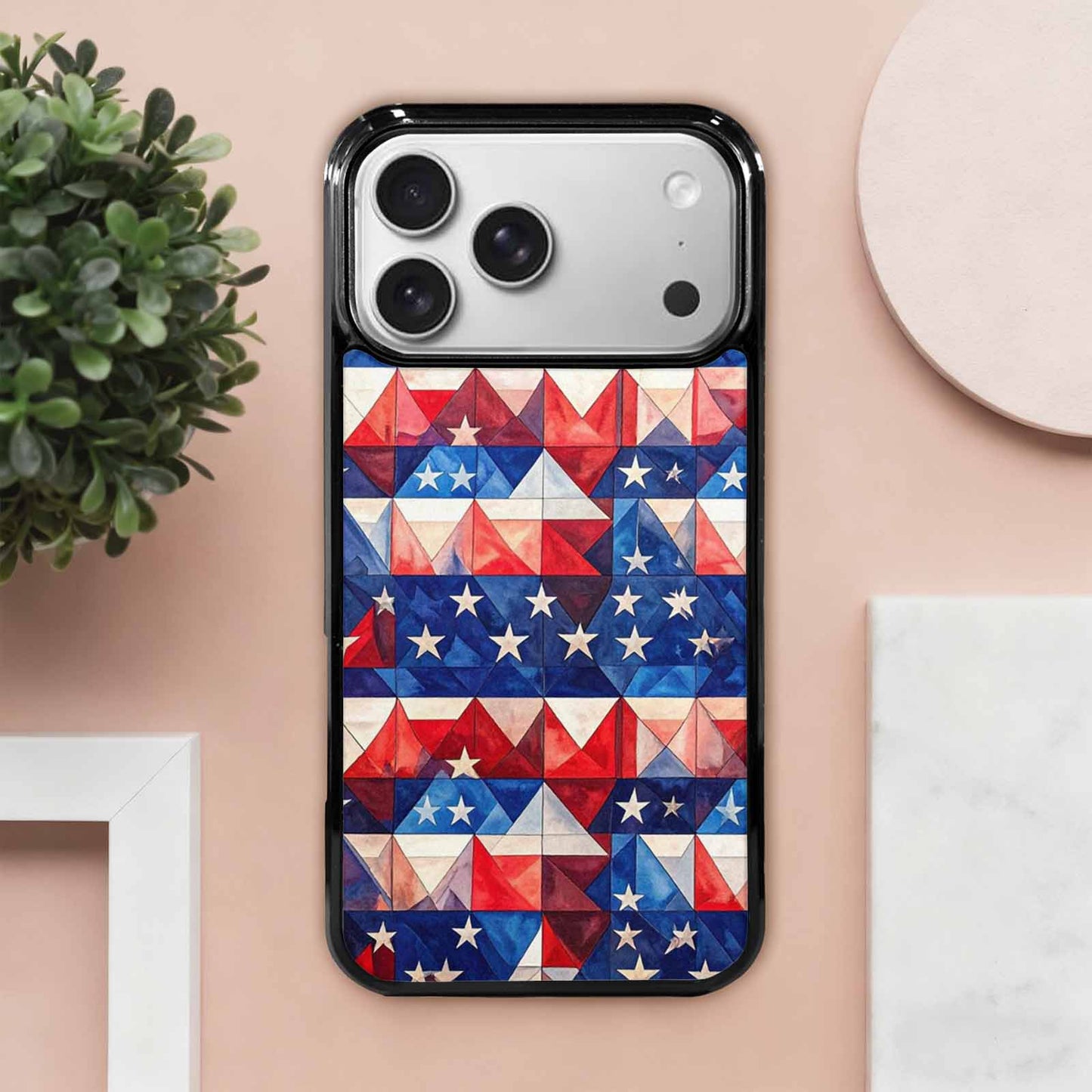 iPhone 17 Pro Max Case — Small American Flag Stars Galaxy Space, Custom Made Phone Cover