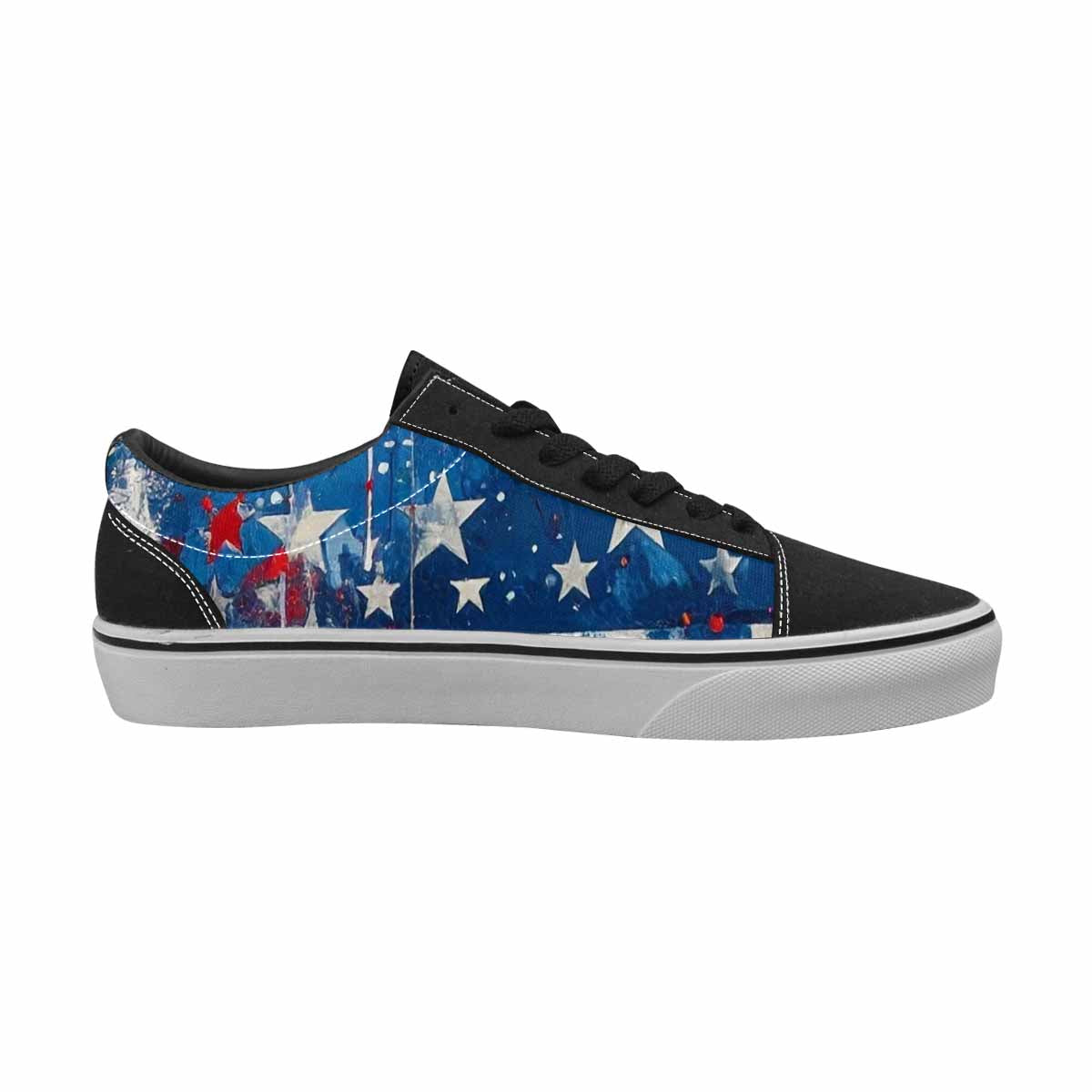 WOMEN'S Patriotic Stars Stripes Lace-Up Canvas Neon Fantasy Shoes