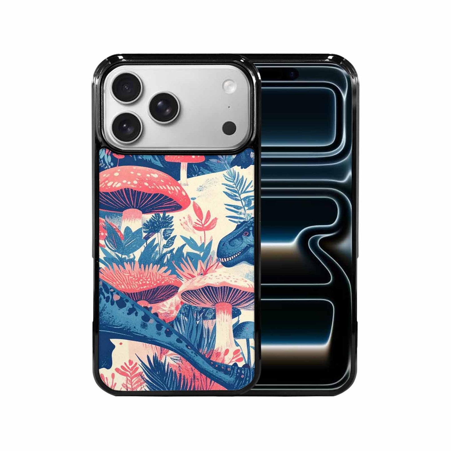 iPhone 17 Pro Max Case — Vintage Dinosaurs Mushroom Retro Vintage, Custom Designed Case Cover