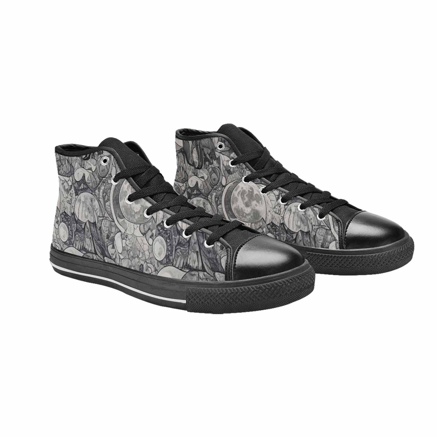 WOMEN'S Wolves Everywhere Collage High Top Canvas Neon Fantasy Shoes