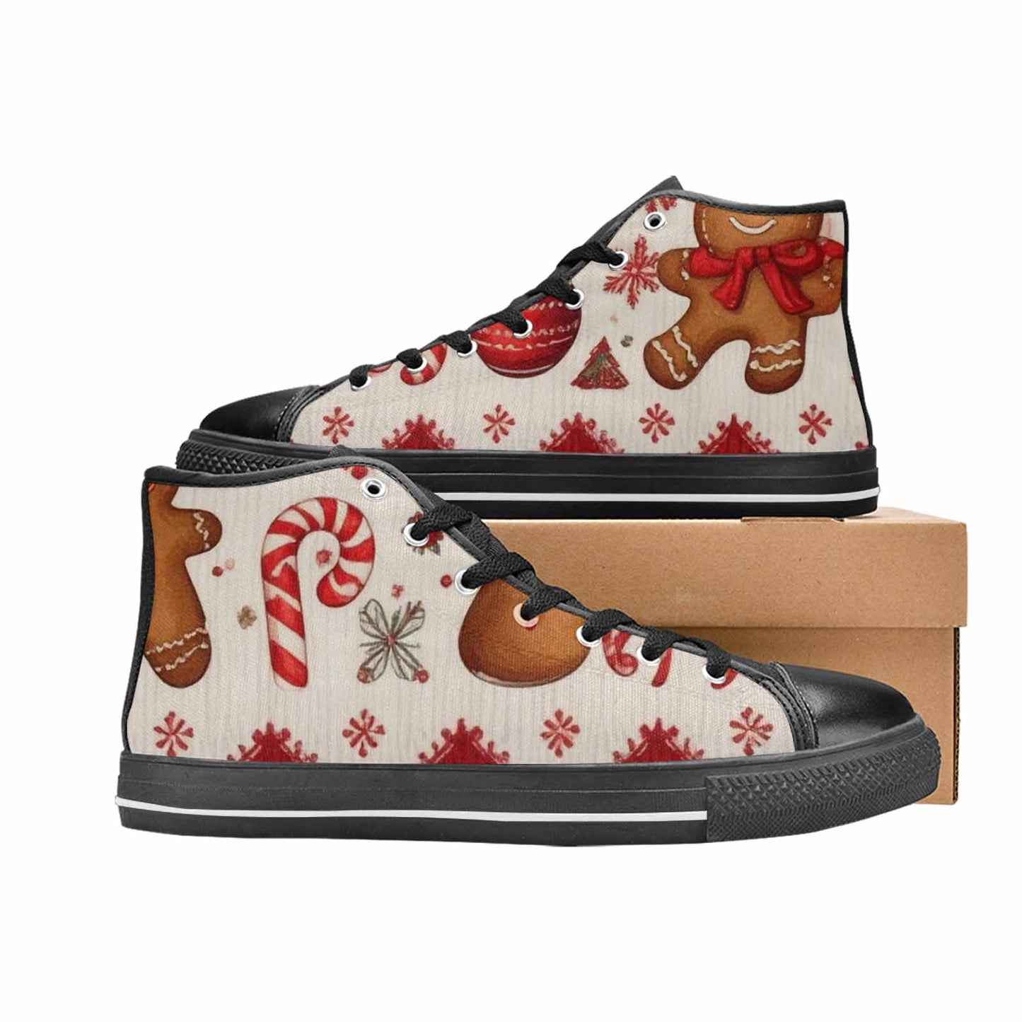 MEN'S Christmas Holly Snowflake High Top Canvas Aesthetic Sneakers