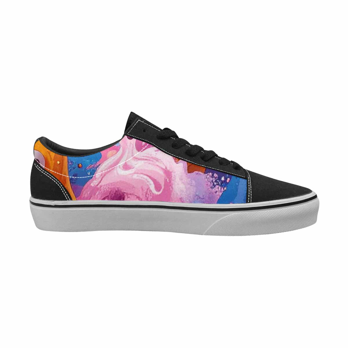 WOMEN'S Melting Icecream Monster Cherry Canvas Lace-Up Wallpaper Art Shoes