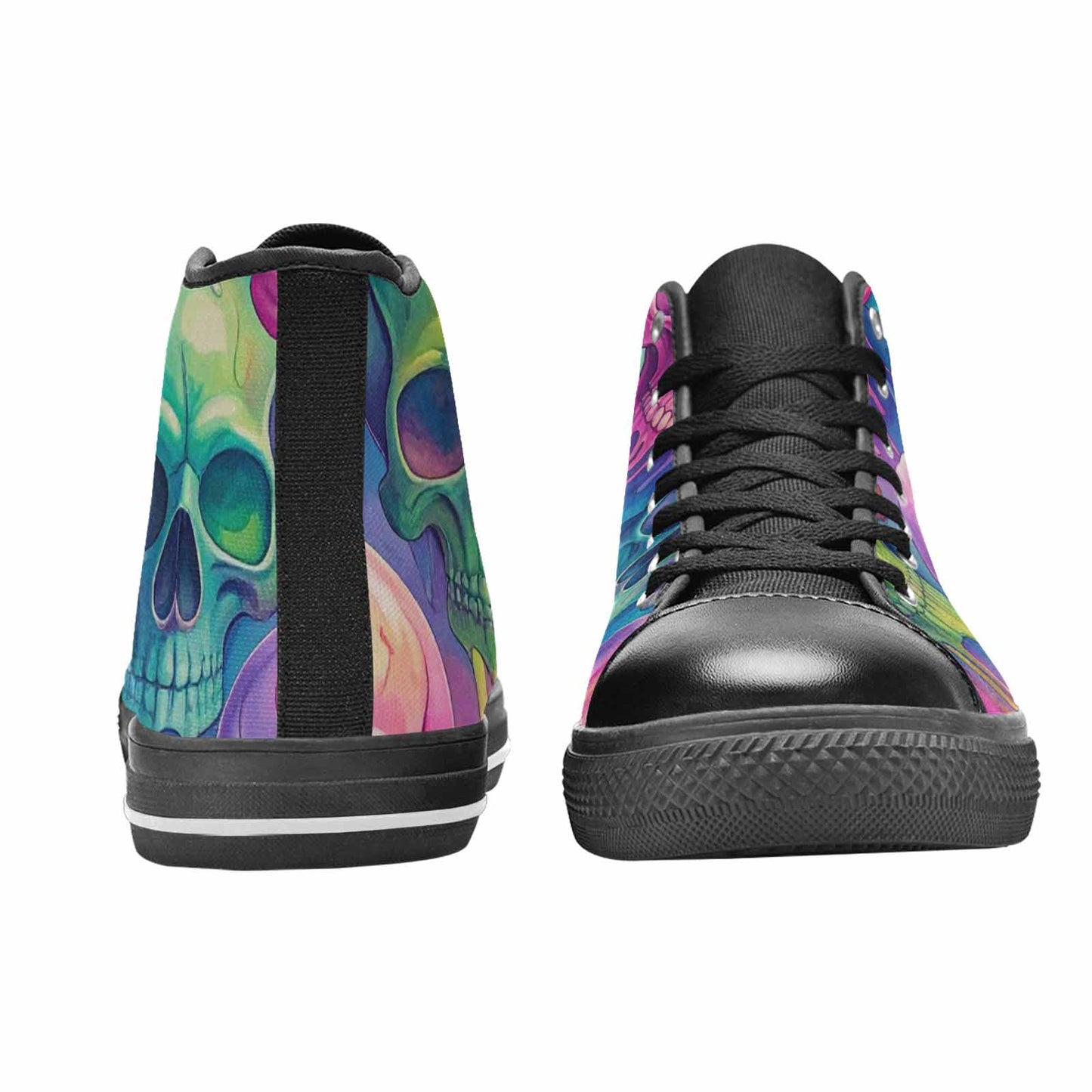 MEN'S Candy Color Dripping Skulls High Top Canvas Dreamcore Sneakers
