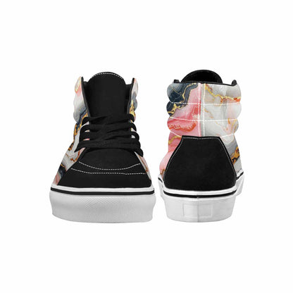 MEN'S Marble Vein High Top Canvas Vibrant Chaos Custom Sneakers