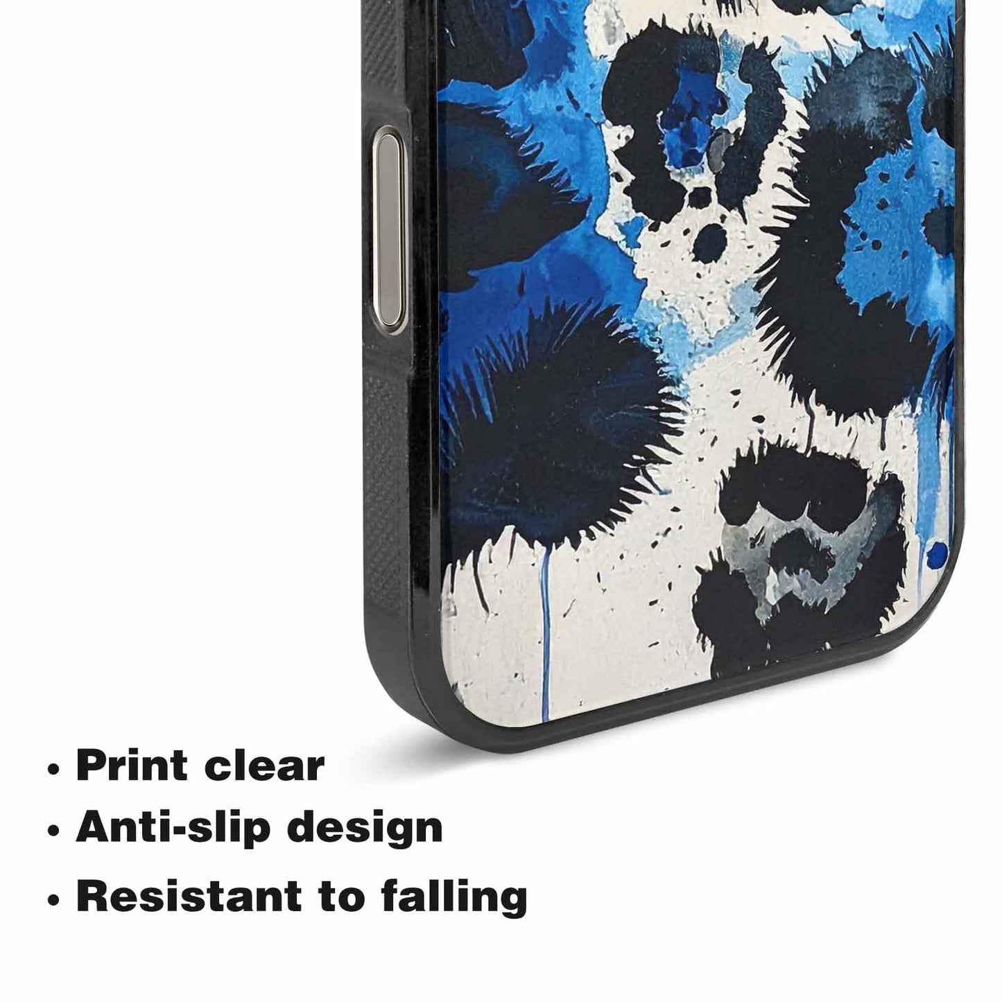 iPhone 16 Pro Case — Animal Print Black Blue Ink Animal, Customized Protective Case