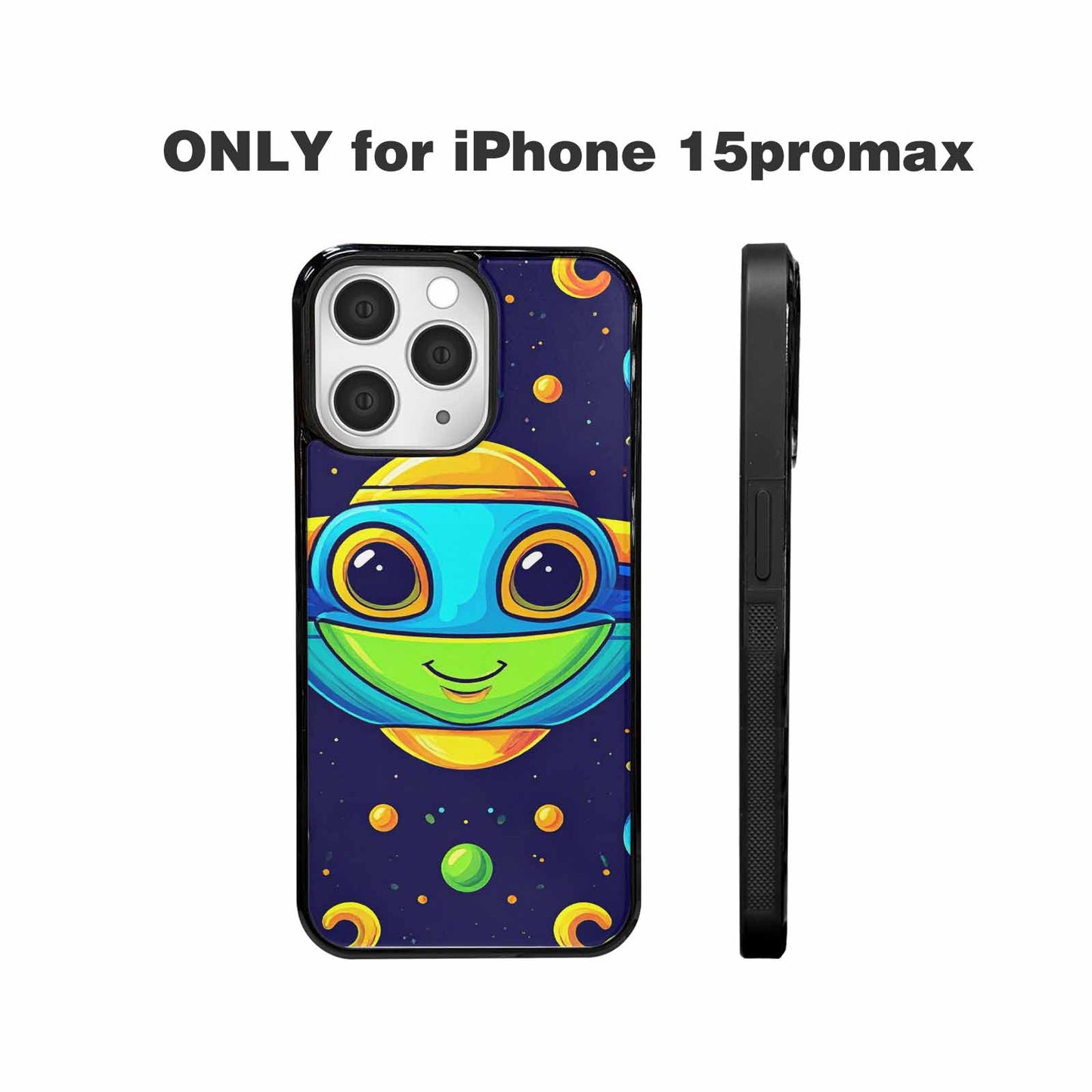 iPhone 15 Pro Max Case — Alien Ufo Cartoon Art Pattern, Personalized Phone Case