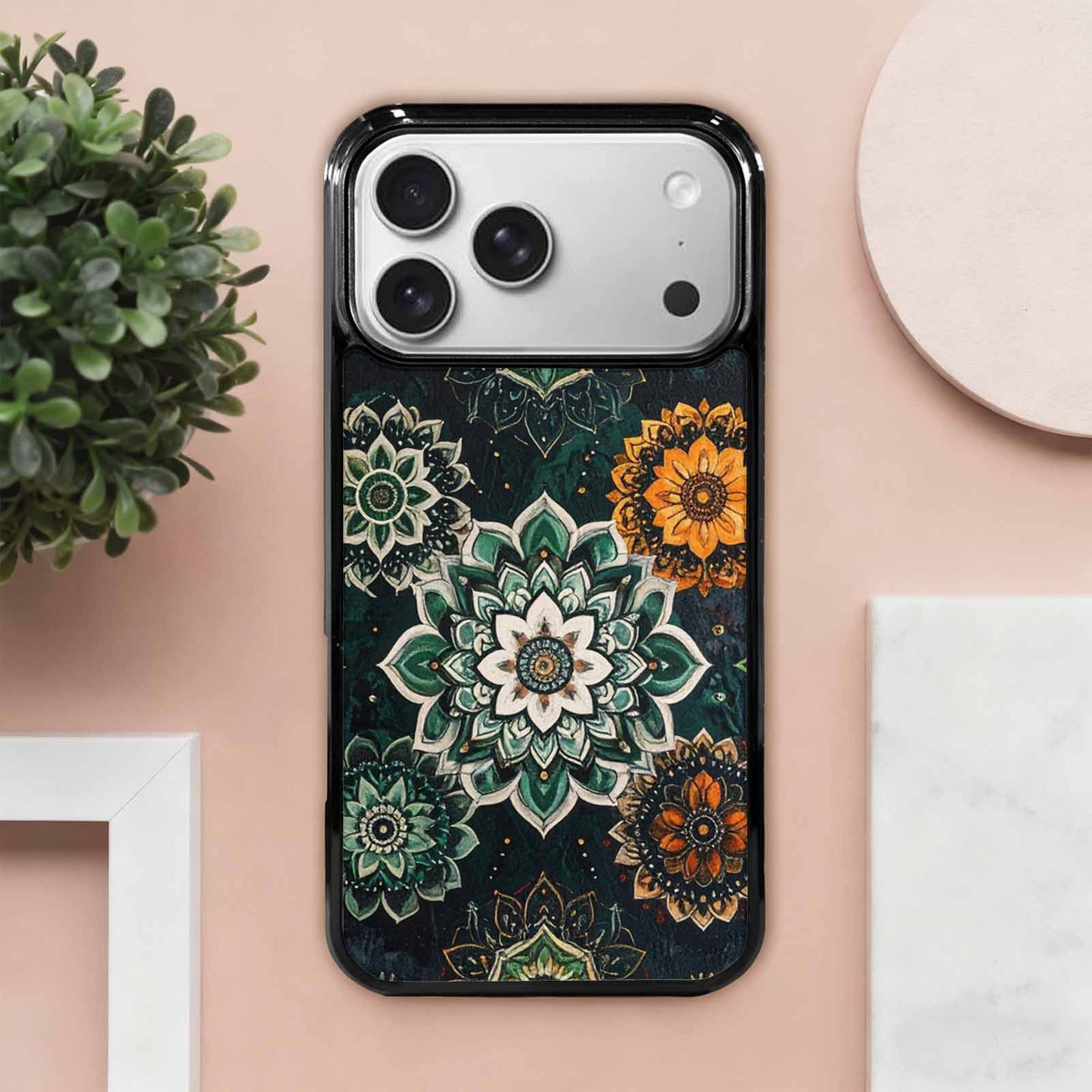 iPhone 17 Pro Max Case — Small Mandala Pattern, Randomly Floral, Custom Print Case Cover