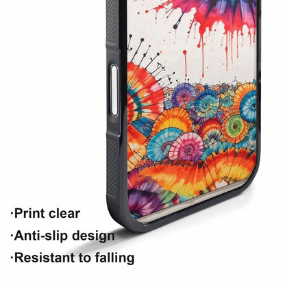 iPhone 17 Pro Case — Tie Dye Swirls Black Red Tie, Customized Protective Case