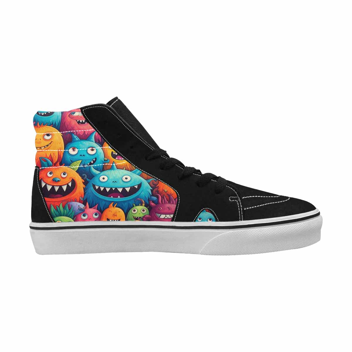 MEN'S Monsters (general) Cartoon Monst High Top Canvas Neon Fantasy Custom Shoes