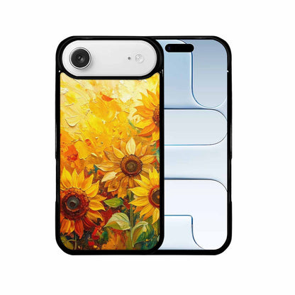 iPhone 17 Air Case — Impressionist Sunflower Brushstroke Pattern Hundreds Floral, Custom Made Phone Cover