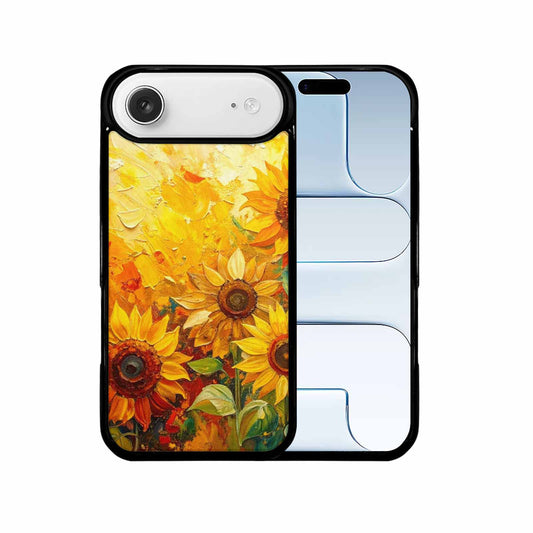 iPhone 17 Air Case — Impressionist Sunflower Brushstroke Pattern Hundreds Floral, Custom Made Phone Cover