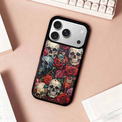 iPhone 17 Pro Case — Skulls And Rosesmelting Skulls A Gothic, Original Design Phone Case