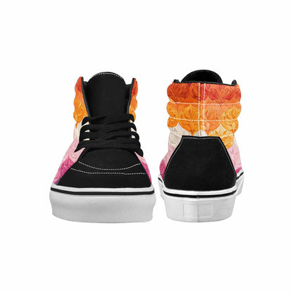 WOMEN'S Lesbian Flag Color High Top Canvas Cottagecore Sneakers