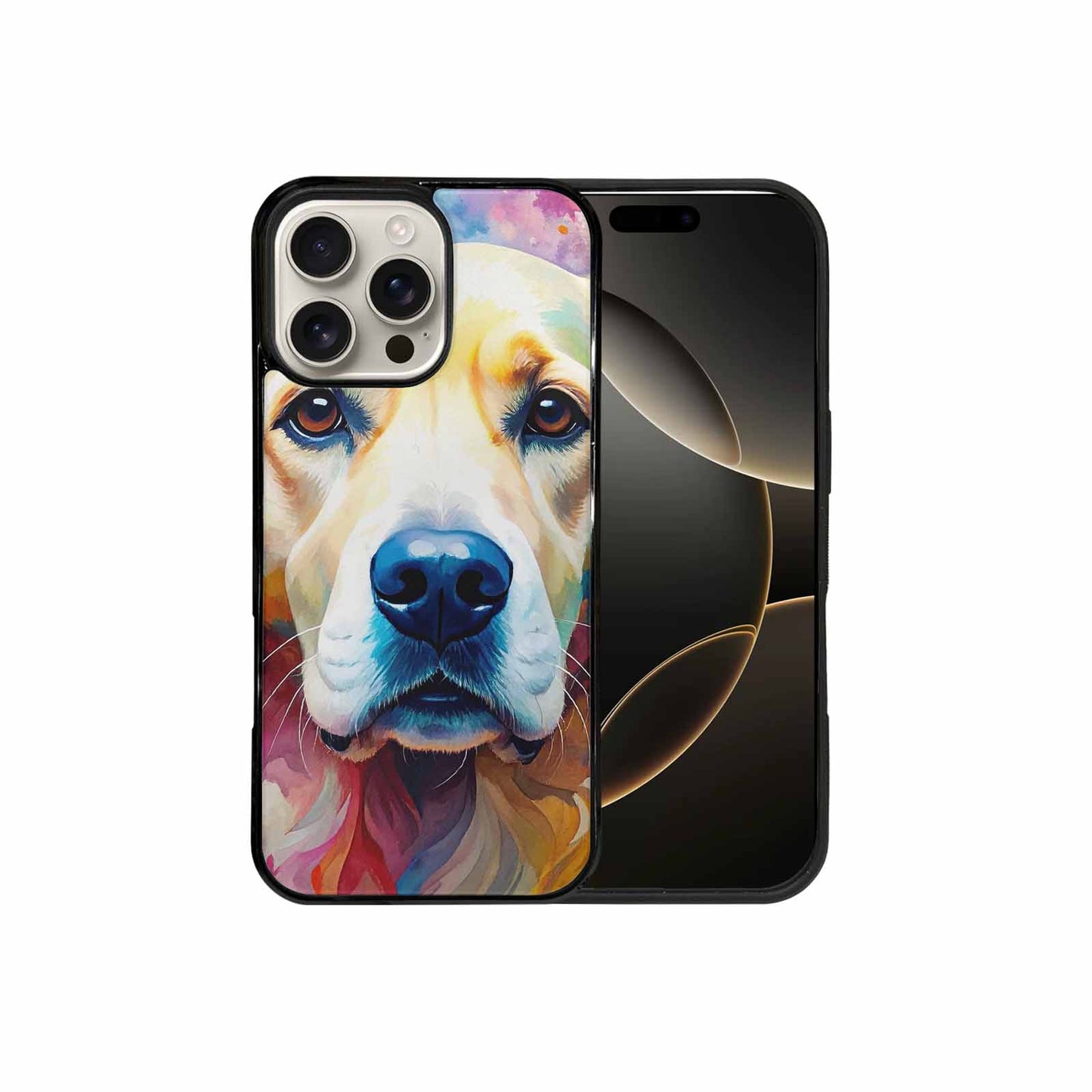 iPhone 16 Pro Max Case — Golden Retriever Watercolor Art Pattern Personalized, Custom Print Case Cover