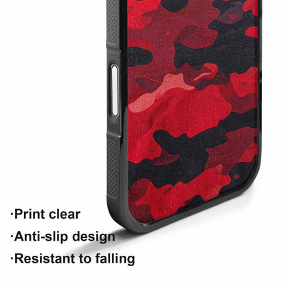 iPhone 17 Case — Tactical Camo Red Black Custom Camo, Custom Phone Case