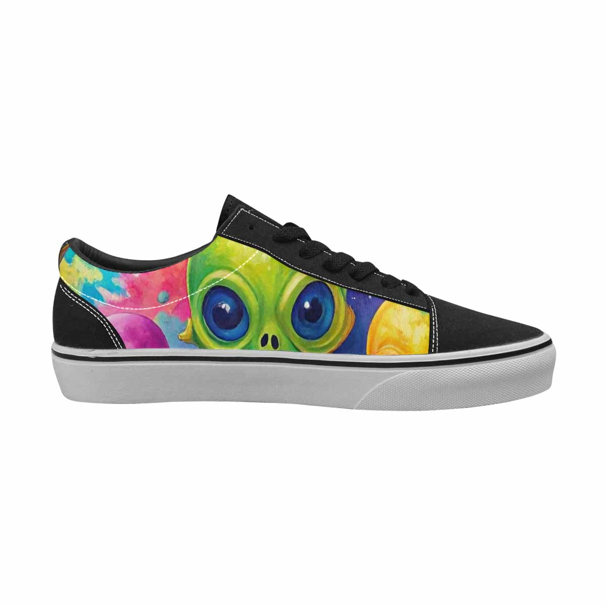 WOMEN'S Aliens  Tie Dye Lace-Up Canvas Surreal Shoes