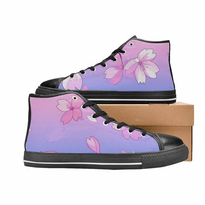 MEN'S Anime Cherry Blossom High Top Canvas Surreal Custom Shoes