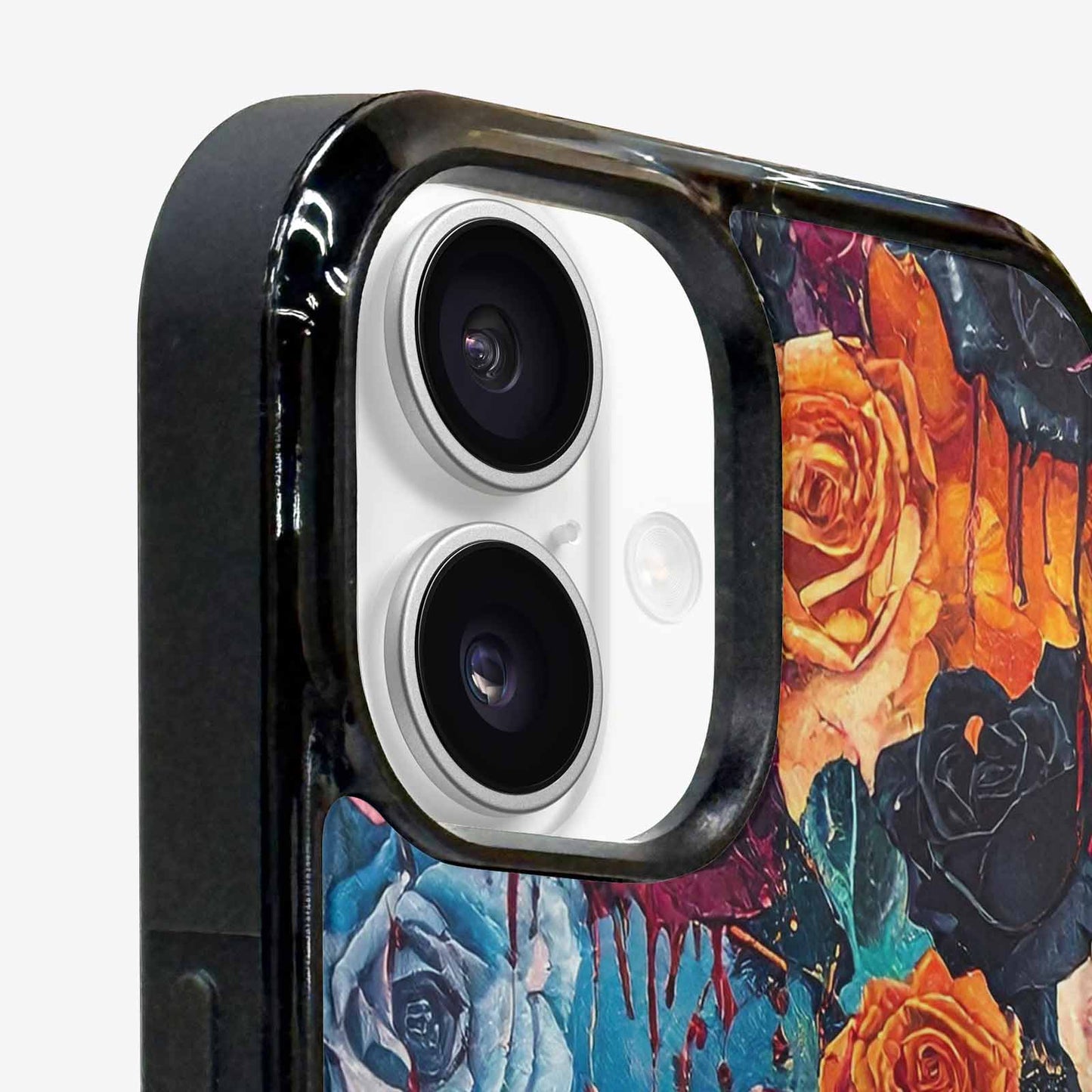 iPhone 16 Case — Gothic Rose Gothic Roses Pattern Hundreds, Custom Printed Phone Case