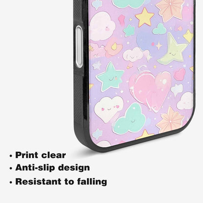 iPhone 16 Case — Cute Kawaii Style Generic Icons Stars, Original Design Phone Case