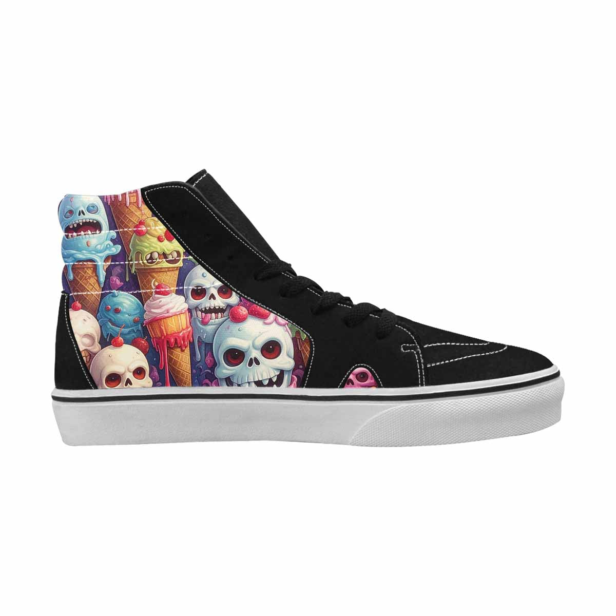 MEN'S Ice Cream Monsters  High Top Canvas Vibrant Chaos Custom Sneakers