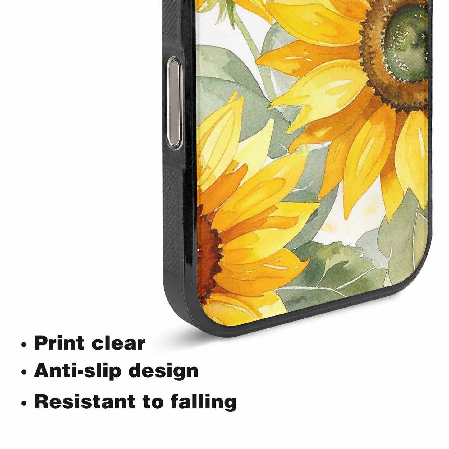 iPhone 16 Pro Max Case — Sunflowers Watercolor, Custom Print Case Cover