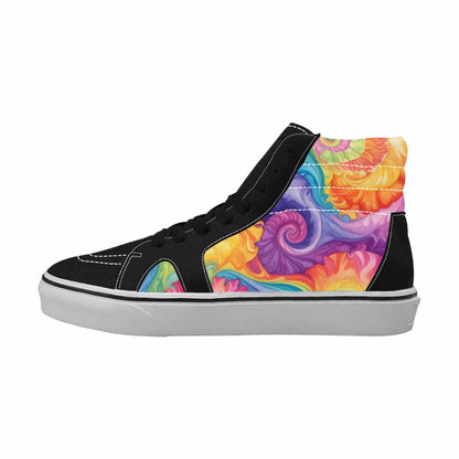 MEN'S Tie Dye Swirls Tie High Top Canvas Y2K Custom Shoes