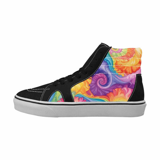 MEN'S Tie Dye Swirls Tie High Top Canvas Y2K Custom Shoes