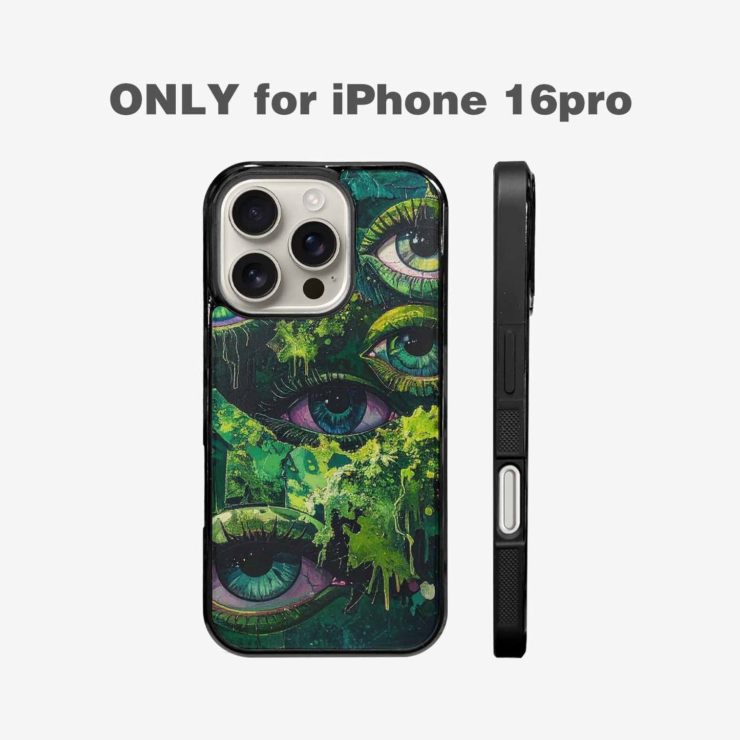 iPhone 16 Pro Case — Reptile Eye Cartoon, Custom Phone Case