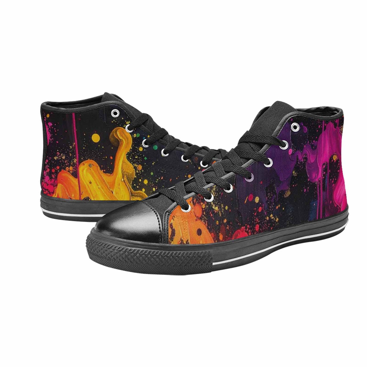 WOMEN'S Paint Splatter High Top Canvas Y2K Shoes
